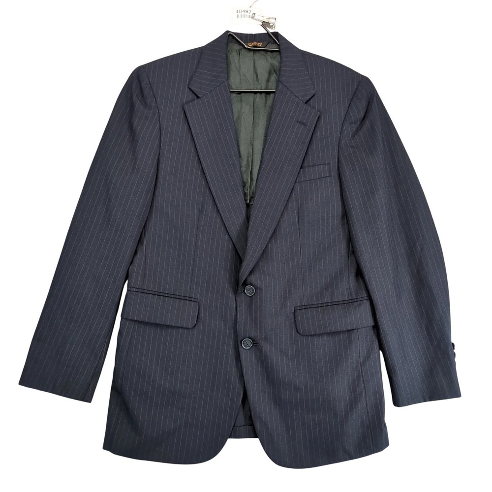 Vtg Andhurst Navy Pintstripe Suit Jacket Mens 40R Two Button USA Made‎ Classic